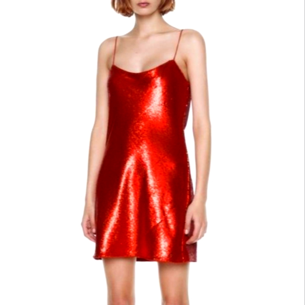 New Zara red sequin dress